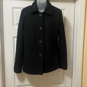 Lands' End Women's Black Pea Coat